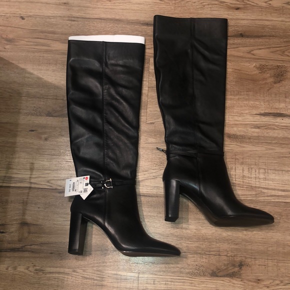 NEW!! HP 🥳🥳🥳 Zara Tall Heeled Knee Boots - Picture 6 of 12
